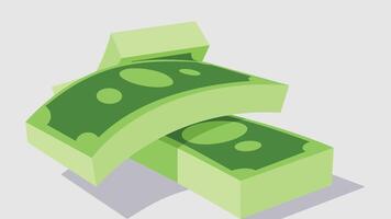 Banknoten Geld Grün Symbol Illustration gestapelt über jeder andere vektor