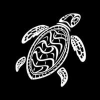 sköldpadda - svart och vit isolerat ikon - illustration vektor