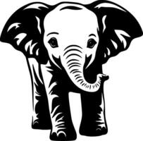 elefant bebis - minimalistisk och platt logotyp - illustration vektor