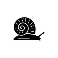 Schnecke Silhouette Symbol. Schnecke im Schale kriechen Piktogramm. Wendel langsam, süß Schnecke ziehen um. schleimig essbar Spiral- Weichtier Symbol Sammlung. Tierwelt Konzept. isoliert Illustration. vektor