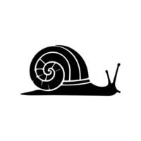 snigel silhuett ikon. snigel i skal krypa piktogram. helix långsam, söt escargot rör på sig. slemmig ätbar spiral mollusk symbol samling. vilda djur och växter begrepp. isolerat illustration. vektor