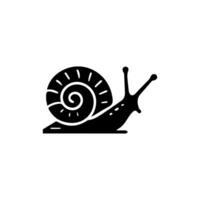 Schnecke Silhouette Symbol. Schnecke im Schale kriechen Piktogramm. Wendel langsam, süß Schnecke ziehen um. schleimig essbar Spiral- Weichtier Symbol Sammlung. Tierwelt Konzept. isoliert Illustration. vektor