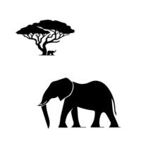 elefanter silhuett, djur- ikoner, vild liv, skog djur vektor