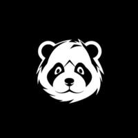 panda - svart och vit isolerat ikon - illustration vektor