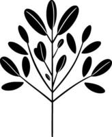 Eukalyptus - - schwarz und Weiß isoliert Symbol - - Illustration vektor