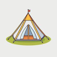 färgrik camping tält illustration isolerat konst vektor