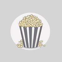 Karikatur Popcorn Eimer auf Weiß isoliert Hintergrund Design vektor