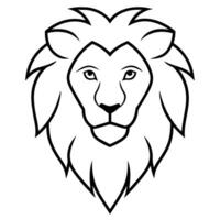 lejon huvud silhuett på vit bakgrund vektor