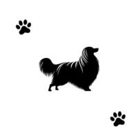 Silhouette des Hundes auf weißem Hintergrund. vektor