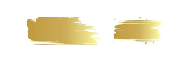 Gold Farbe Bürste Schlaganfall, Tinte Spritzer und künstlerisch Design Elemente. schmutzig Aquarell Textur, Kasten, rahmen, Grunge Hintergrund, Spritzen oder kreativ gestalten zum Sozial Medien. abstrakt Zeichnung. vektor