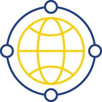 Globuslinie zweifarbiges Symbol vektor