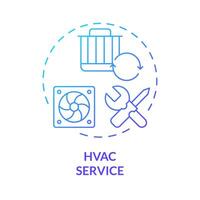 hvac Bedienung Blau Gradient Konzept Symbol. Heizung, Belüftung Wartung. Luft Filter Reparatur. runden gestalten Linie Illustration. abstrakt Idee. Grafik Design. einfach zu verwenden im Werbung Material vektor