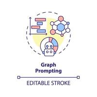 Graf uppmanar mång Färg begrepp ikon. prompt teknik Metod. visuell information. förklaring av ämne. runda form linje illustration. abstrakt aning. grafisk design. lätt till använda sig av i artikel vektor