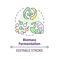 Biomasse Fermentation multi Farbe Konzept Symbol. biotechnologische Verfahren, Alternative Proteine. runden gestalten Linie Illustration. abstrakt Idee. Grafik Design. einfach zu verwenden im Artikel, Blog Post vektor