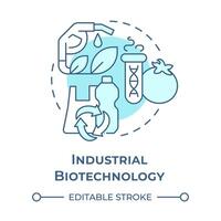 industriell bioteknik mjuk blå begrepp ikon. biologiskt nedbrytbar material. miljö- lösningar. runda form linje illustration. abstrakt aning. grafisk design. lätt till använda sig av i presentation vektor