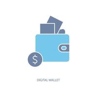 digital plånbok begrepp linje ikon. enkel element illustration. digital plånbok begrepp översikt symbol design. vektor