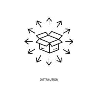 distribution begrepp linje ikon. enkel element illustration. distribution begrepp översikt symbol design. vektor