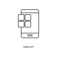 mobil app begrepp linje ikon. enkel element illustration. mobil app begrepp översikt symbol design. vektor