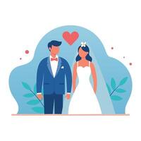 modern Hochzeit Paar Illustration - - Liebe und Ehe Konzept vektor