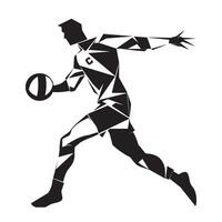 schwarz und Weiß Volleyball Spieler Illustration vektor