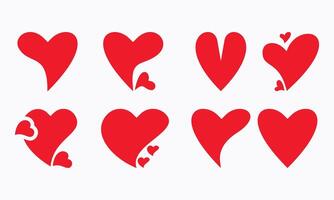 samling av röd hjärta ikoner, hjärta symboler, kärlek logotyper, hjärta logotyper, lojalitet logotyper vektor