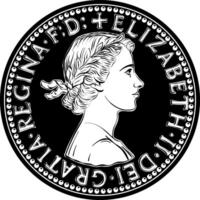 britisch Münze einer alt halber Cent vektor