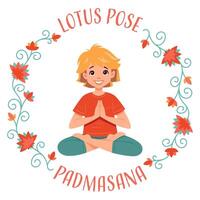 Mädchen tun Yoga Lotus Pose vektor