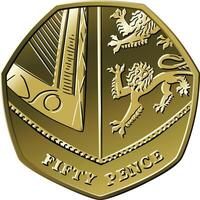 britisch Geld Silber Münze 50 Pence vektor