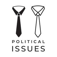 politisch Probleme mit Krawatte eben isoliert auf Weiß Hintergrund vektor