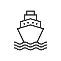 linje ikon fartyg Yacht isolerat på vit bakgrund vektor