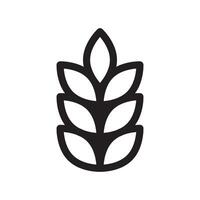 Weizen Körner Gluten Symbol eben auf Weiß Hintergrund vektor