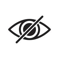 Privat versteckt Auge gekreuzt Symbol Symbol isoliert auf Weiß Hintergrund vektor