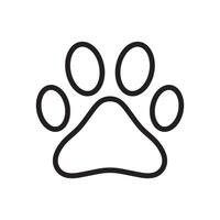Linie Symbol Hund oder Katze Fußabdruck Design eben vektor