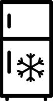 kylskåp ikon med snö flaga isolerat på vit bakgrund . illustration vektor