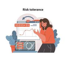 risk tolerans begrepp. platt illustration. vektor