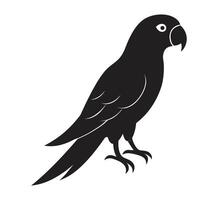 en silhuett papegoja svart och vit logotyp klämma konst vektor