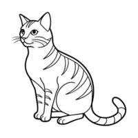 katt illustration svart och vit katt översikt vektor