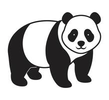 en silhuett panda svart och vit logotyp klämma konst vektor