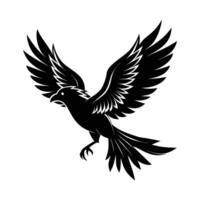ein Silhouette fliegend Vogel schwarz und Weiß Logo Clip Kunst vektor