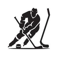 is hockey spelare silhuetter ikon logotyp illustration. vektor