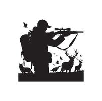 Jagd Mann Silhouette Illustration vektor