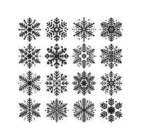 snöflingor samling ikon silhuett stil element vektor