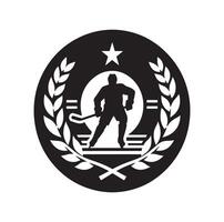 Eis Eishockey Spieler Silhouetten Symbol Logo Illustration. vektor