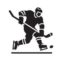 is hockey spelare silhuetter ikon logotyp illustration. vektor