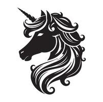 Einhorn Gesicht schwarz Silhouette Illustration vektor