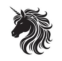 Einhorn Gesicht schwarz Silhouette Illustration vektor