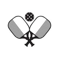 Pickleball Paddel Illustration. Pickleball Paddel und Ball Clip Art von Pickleball, Pickleball Schläger und Symbol vektor