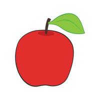 färsk äpple frukt friska på vit vektor