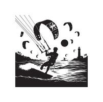 Kitesurfen Silhouette Illustration Symbol vektor