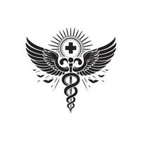 caduceus symbol, medicinsk och hälsa relaterad ikon vektor